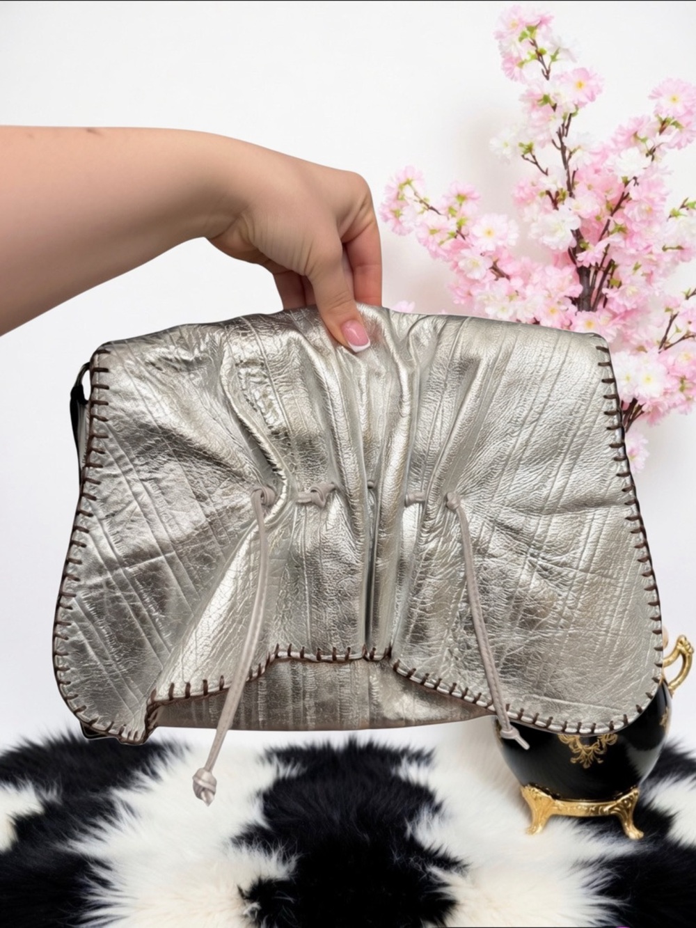 SHARIF 1827 METALLIC SHOULDER BAG